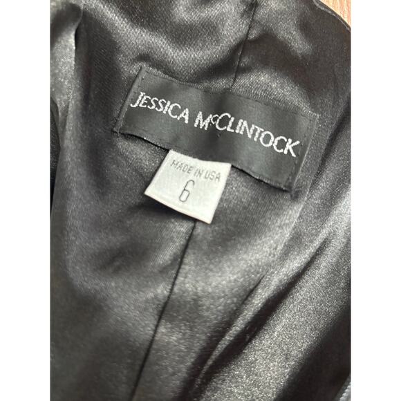 Vintage Jessica McClintock Strapless Satin Cocktail Prom Dress 80s 90s Fuchsia - Picture 9 of 12